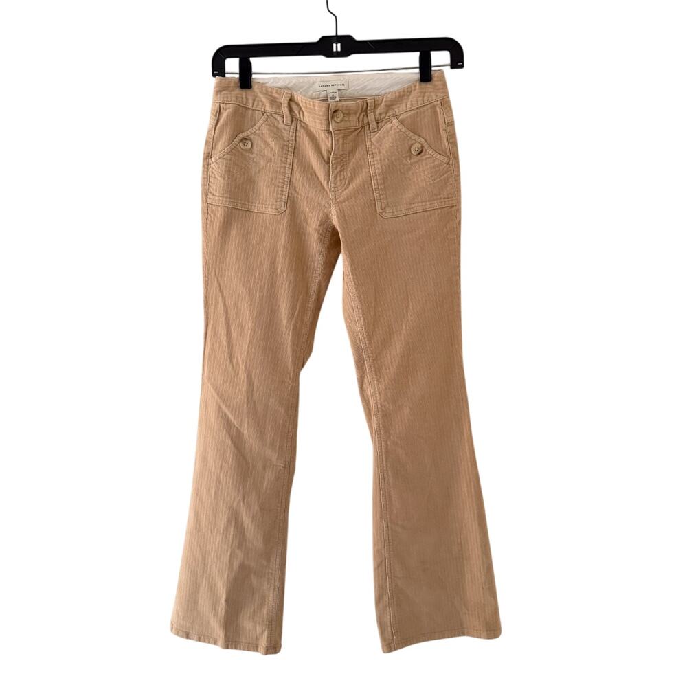 Y2K Banana Republic Pants Womens 4‎ Beige Corduroy Flare Stretch 20005